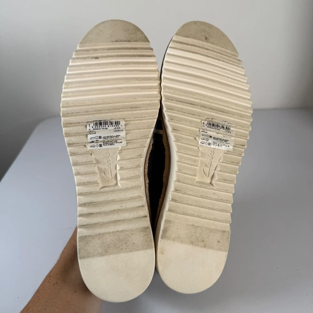 Clarks Collection Serena Paige Slip On Shoes 8.5 Nautical Striped Espadrille